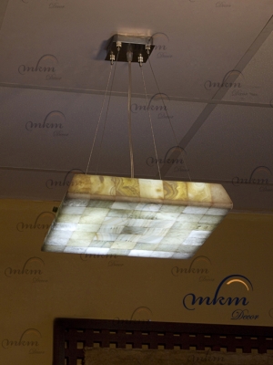 Lampara cuadrada de Onix - Dimensiones: 35 x 35 x 6 cm - Solicite información sobre la medida que desee. Iluminación bajo consumo incluida